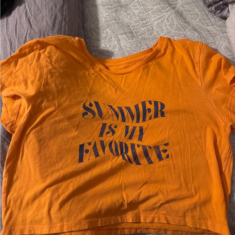 Aerie Orange Tee with Graphic Print